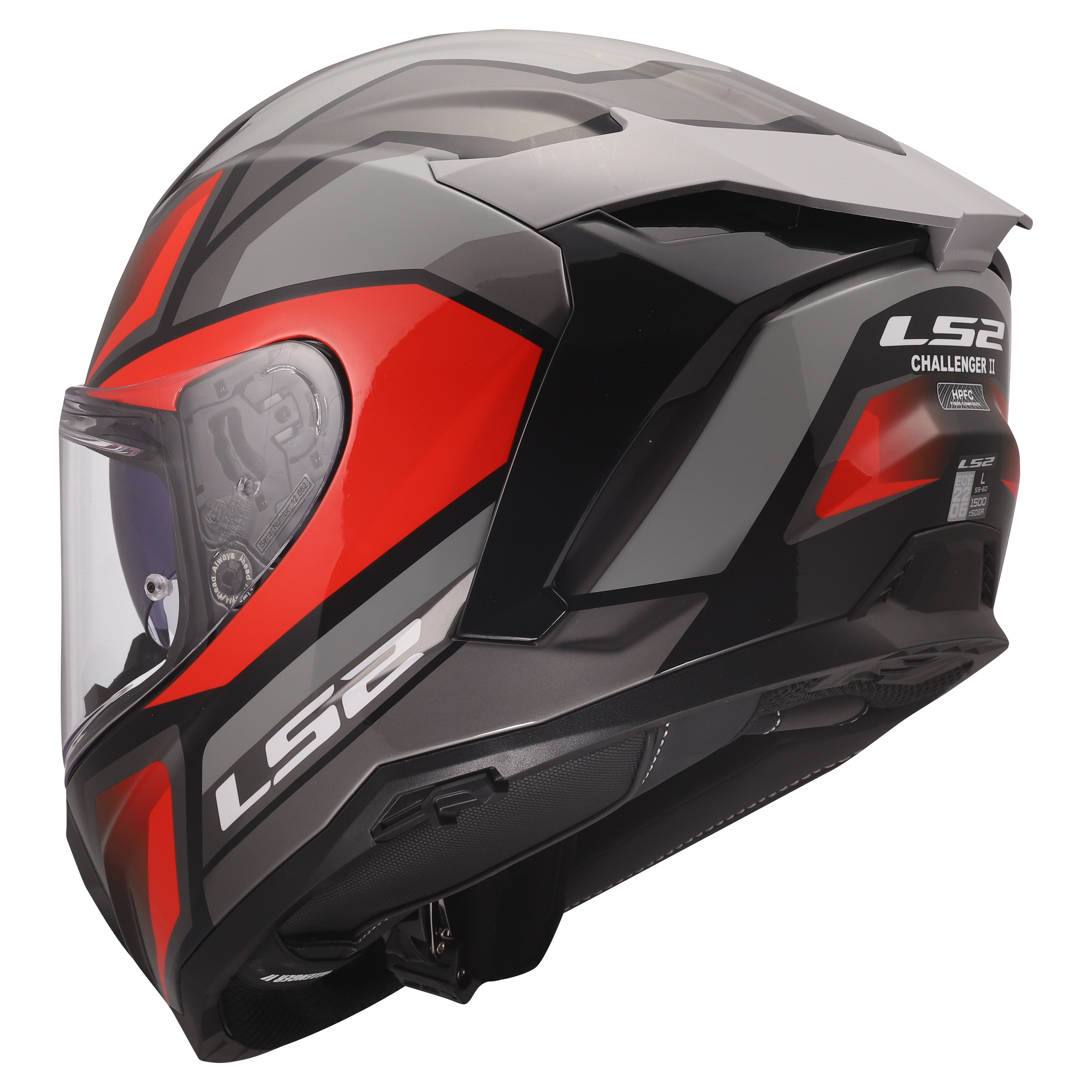 LS2 FF817 CHALLENGER II VIPER GREY RED 168170732 (5)